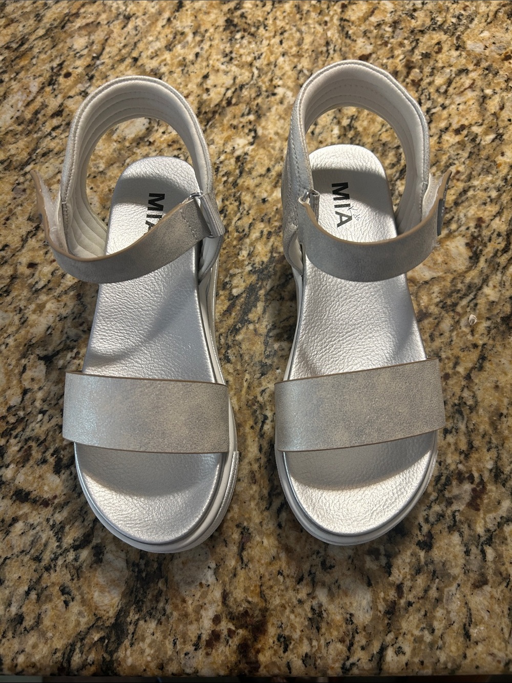 MIA Kids Silver Metallic Open-Toe Slingback Sandals